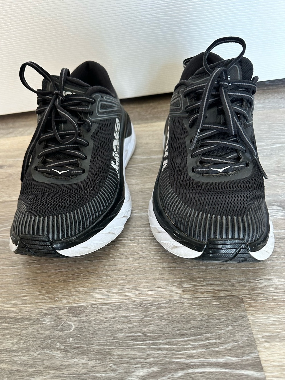 Hoka Bondi 7 Black White womens Running Shoes sneakers 6.5 walking one one - Picture 6 of 14